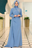 Adel Tesettür Abiye Mavi