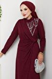 Eylül Tesettür Abiye Bordo