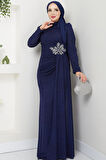 Gözde Tesettür Abiye Lacivert