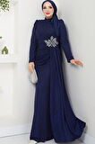 Gözde Tesettür Abiye Lacivert