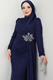 Gözde Tesettür Abiye Lacivert