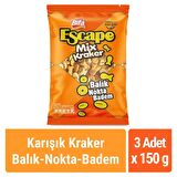Bifa Escape Mix Kraker - Balık - Nokta - Badem 150 gr x 3 Adet