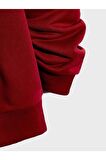 Erkek Basic Bisiklet Yaka Baskısız Düz Oversize Salaş Bol Kesim Polar Sweatshirt