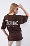 Kadın Limited Time Baskılı Oversize T-shirt