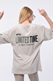 Kadın Limited Time Baskılı Oversize T-shirt