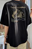 Kadın The Arid Mountain Baskılı Oversize T-shirt