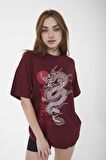 Unisex Oversize Warriors Baskılı Pembe T-shirt