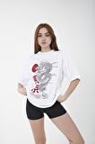 Unisex Oversize Warriors Baskılı Pembe T-shirt