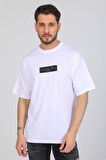 Oversize Logo Ve Istanbul Yazılı Beyaz T-shirt