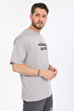 Oversize Actual Sport Yazılı Gri T-shirt