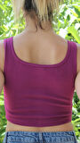 Kadın Bordo Basic Ribana Atlet Crop – Likralı Spor Üst