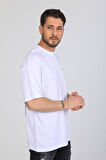 Oversize New Age Yazılı Beyaz T-shirt