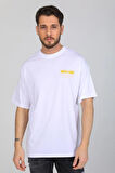 Oversize New Age Yazılı Beyaz T-shirt