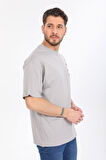 Oversize Mickey Mouse Logolu Gri T-shirt