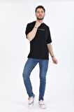 Oversize Hırsız Desenli Siyah T-shirt