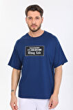 The King Yazılı Mavi T-shirt