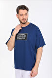 The King Yazılı Mavi T-shirt