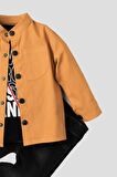 Erkek bebek ceketli takım kot pantolon sweatshirt spor ceket üçlü takım pamuklu