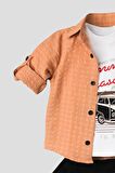 Erkek Bebek Spor Gömlek Takım Pantolon Üst Sweatshirt Üçlü TakIm Pamuklu Takım