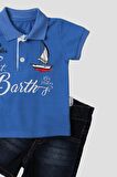 Erkek bebek pamuklu polo takım pantolon üst ikili takım düğün doğum günü nişan nikah bayram