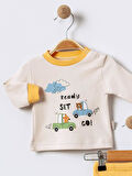 %100 Pamuklu  Yenidogan Unisex  Kiz Erkek Pamuk Araba Desenli  2'li Bebek Pijama Takımı
