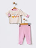%100 Pamuklu  Yenidogan Unisex  Kiz Erkek Pamuk Desenli  2'li Bebek Pijama Takımı