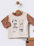 %100 Pamuklu  Yenidogan Unisex  Kiz Erkek Pamuk Desenli  2'li Bebek Pijama Takımı