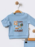 %100 Pamuklu  Yenidogan Unisex  Kiz Erkek Pamuk Desenli  2'li Bebek Pijama Takımı