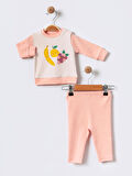 %100 Pamuklu  Yenidogan Unisex  Kiz Erkek Pamuk Desenli  2'li Bebek Pijama Takımı