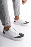 Mubiano Hakiki Deri Erkek Spor Ayakkabı & Sneaker Gri/Beyaz -MBKRY506-GRB