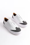 Mubiano Hakiki Deri Erkek Spor Ayakkabı & Sneaker Gri/Beyaz -MBKRY506-GRB