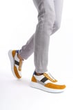 Mubiano Hakiki Deri Erkek Spor Ayakkabı & Sneaker Camel/Beyaz -MBKNT-CMLB