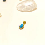 Firuze Taşlı Kolye Ucu 14 Ayar Altın  HD VİDEOLU