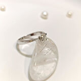 0.13ct G Color Pırlanta Tek Taş Yüzük 14 Ayar Altın HD VİDEOLU