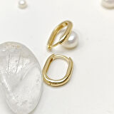 16mm Oval Halka Küpe 14 Ayar Altın HD VİDEOLU