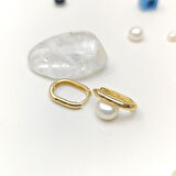 16mm Oval Halka Küpe 14 Ayar Altın HD VİDEOLU
