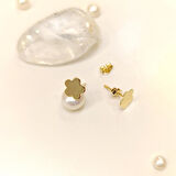 Çiçek  Vidalı Küpe 14 Ayar Altın HD VİDEOLU