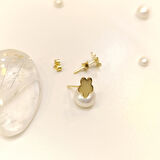 Çiçek  Vidalı Küpe 14 Ayar Altın HD VİDEOLU