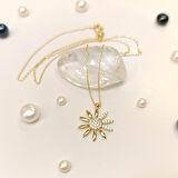 Ay Çiçeği Kolye 14 Ayar Altın HD VİDEOLU