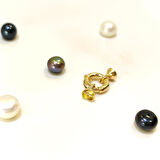 12mm Gemici İnci Kilit Klips 14 Ayar Altın HD VİDEOLU