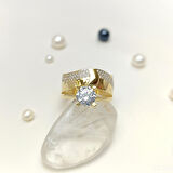 Bitişik Alyans Tek Taşlı Yüzük 14 Ayar Altın HD VİDEOLU