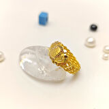 17 Ölçü Kaşlı Hasır Yüzük 22 Ayar Altın HD VİDEOLU