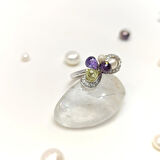 Renkli ve İnci Taşlı Yüzük 14 Ayar Altın HD VİDEOLU