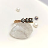 Beş Taş Elmas Taşlı Yüzük 8 Ayar Altın HD videolu