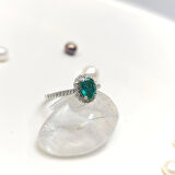 0.70ct Zümrüt Pırlanta Oval Taşlı  Yüzük 14 Ayar Altın HD VİDEOLU