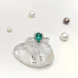 0.64ct Zümrüt Pırlanta Damla Taşlı  Yüzük 14 Ayar Altın HD VİDEOLU