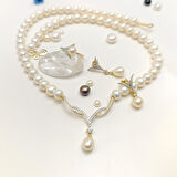 Gerçek İnci Taşlı Set Takım 14 Ayar Altın HD VİDEOLU