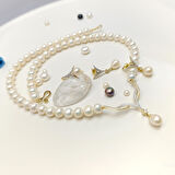 Gerçek İnci Taşlı Set Takım 14 Ayar Altın HD VİDEOLU