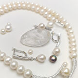 Gerçek İnci Taşlı Set Takım 14 Ayar Altın HD VİDEOLU