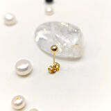 Tekli Nokta 4mm Top Vidalı Tek Küpe 14 Ayar Altın  HD VİDEOLU